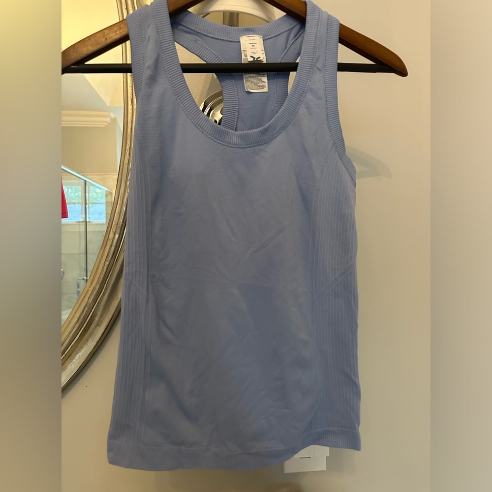Blue athletic tank top